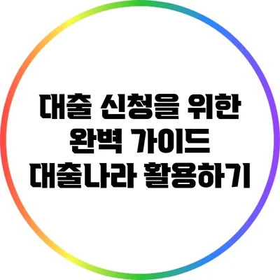 대출 신청을 위한 완벽 가이드: 대출나라 활용하기