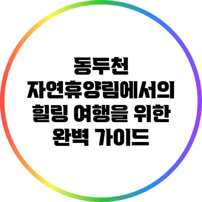 동두천 자연휴양림에서의 힐링 여행을 위한 완벽 가이드