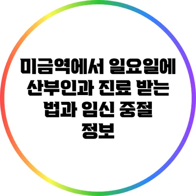 미금역에서 일요일에 산부인과 진료 받는 법과 임신 중절 정보
