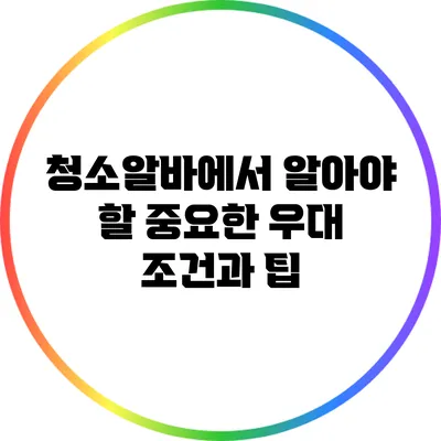 청소알바에서 알아야 할 중요한 우대 조건과 팁