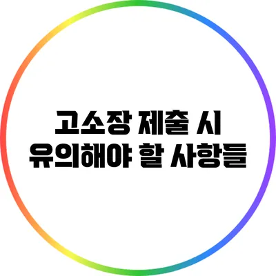 고소장 제출 시 유의해야 할 사항들