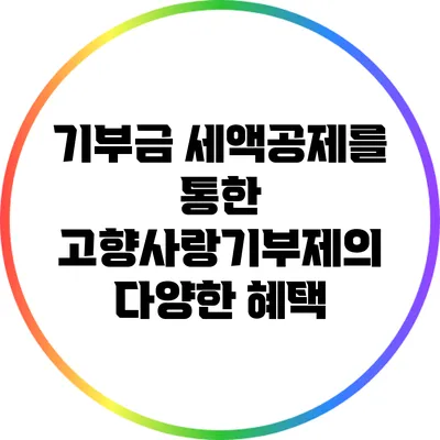 기부금 세액공제를 통한 고향사랑기부제의 다양한 혜택