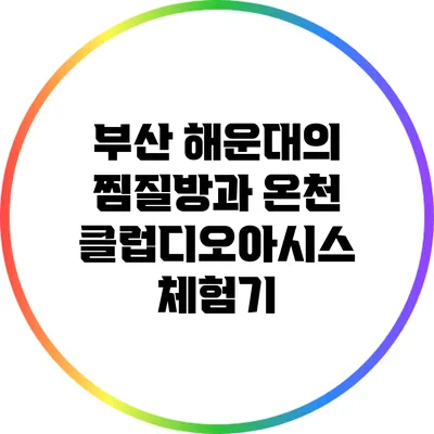 부산 해운대의 찜질방과 온천: 클럽디오아시스 체험기
