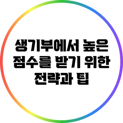 생기부에서 높은 점수를 받기 위한 전략과 팁