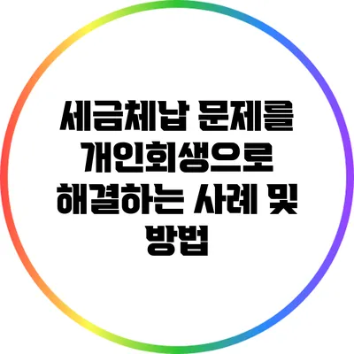 세금체납 문제를 개인회생으로 해결하는 사례 및 방법