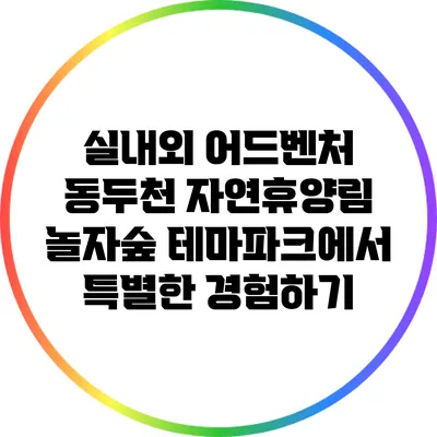 실내외 어드벤처: 동두천 자연휴양림 놀자숲 테마파크에서 특별한 경험하기
