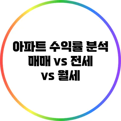 아파트 수익률 분석: 매매 vs 전세 vs 월세