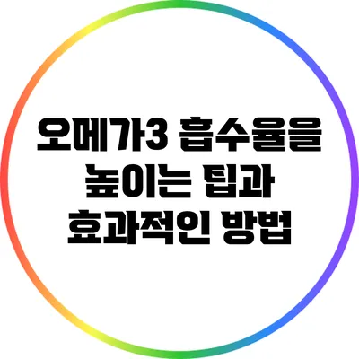오메가3 흡수율을 높이는 팁과 효과적인 방법