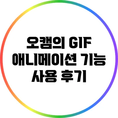 오캠의 GIF 애니메이션 기능 사용 후기