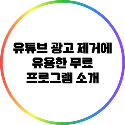 유튜브 광고 제거에 유용한 무료 프로그램 소개