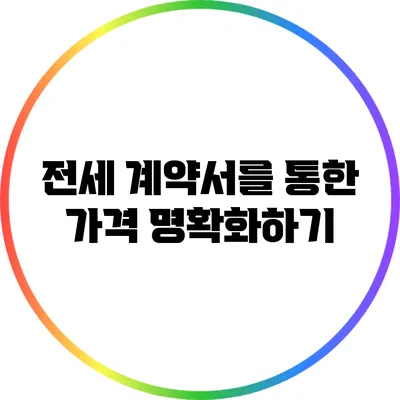 전세 계약서를 통한 가격 명확화하기