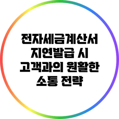 전자세금계산서 지연발급 시 고객과의 원활한 소통 전략