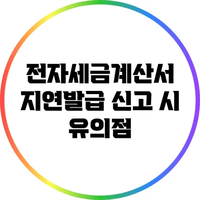 전자세금계산서 지연발급 신고 시 유의점
