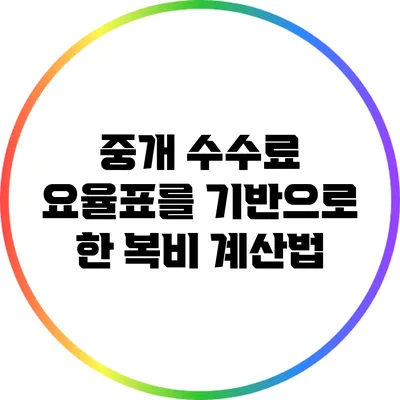 중개 수수료 요율표를 기반으로 한 복비 계산법