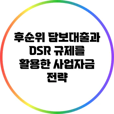 후순위 담보대출과 DSR 규제를 활용한 사업자금 전략
