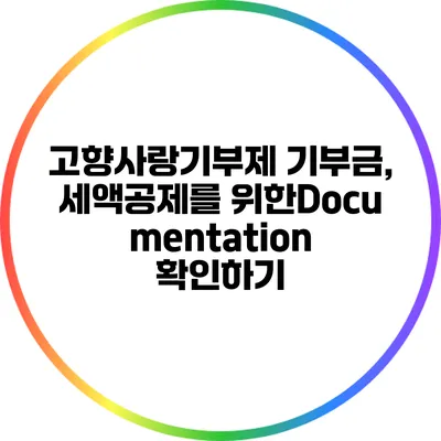 고향사랑기부제 기부금, 세액공제를 위한Documentation 확인하기