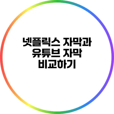 넷플릭스 자막과 유튜브 자막 비교하기