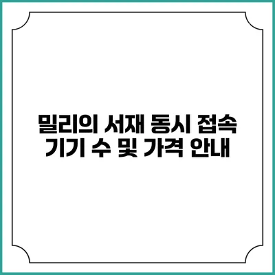 밀리의 서재 동시 접속 기기 수 및 가격 안내