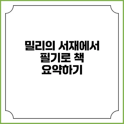 밀리의 서재에서 필기로 책 요약하기