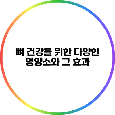 뼈 건강을 위한 다양한 영양소와 그 효과