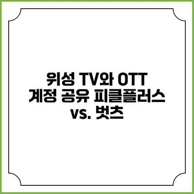 위성 TV와 OTT 계정 공유 피클플러스 vs. 벗츠
