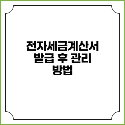 전자세금계산서 발급 후 관리 방법