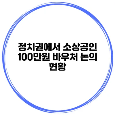 정치권에서 소상공인 100만원 바우처 논의 현황
