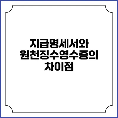 지급명세서와 원천징수영수증의 차이점