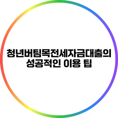 청년버팀목전세자금대출의 성공적인 이용 팁
