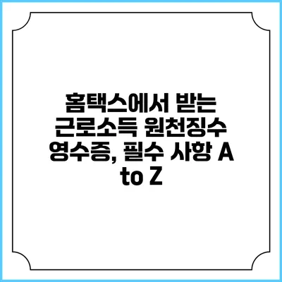 홈택스에서 받는 근로소득 원천징수 영수증, 필수 사항 A to Z