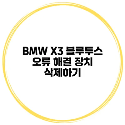 BMW X3 블루투스 오류 해결 장치 삭제하기