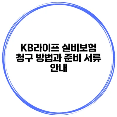KB라이프 실비보험 청구 방법과 준비 서류 안내