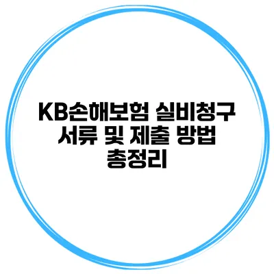 KB손해보험 실비청구 서류 및 제출 방법 총정리