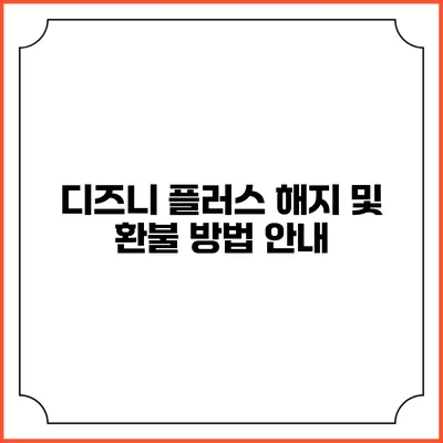 디즈니 플러스 해지 및 환불 방법 안내
