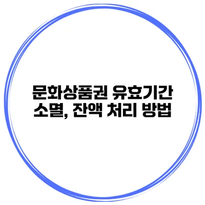 문화상품권 유효기간 소멸, 잔액 처리 방법