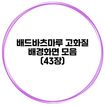 배드바츠마루 고화질 배경화면 모음 (43장)