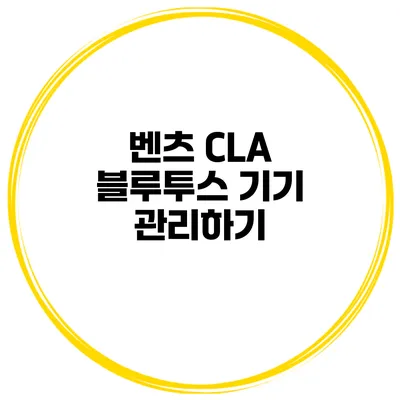 벤츠 CLA 블루투스 기기 관리하기