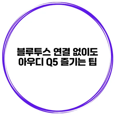 블루투스 연결 없이도 아우디 Q5 즐기는 팁