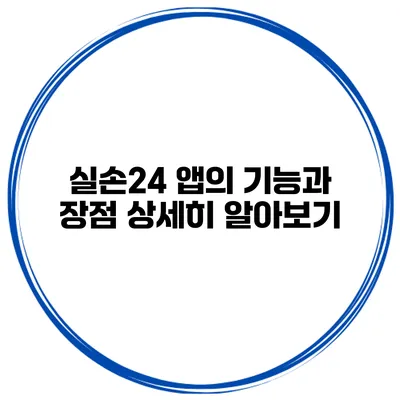 실손24 앱의 기능과 장점 상세히 알아보기