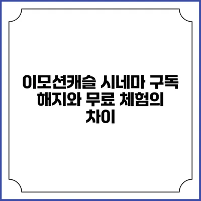 이모션캐슬 시네마 구독 해지와 무료 체험의 차이