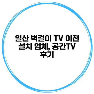 일산 벽걸이 TV 이전 설치 업체, 공간TV 후기