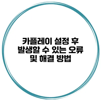 카플레이 설정 후 발생할 수 있는 오류 및 해결 방법