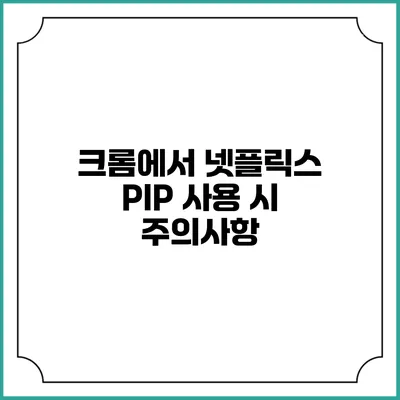 크롬에서 넷플릭스 PIP 사용 시 주의사항