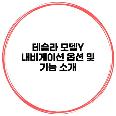 테슬라 모델Y 내비게이션 옵션 및 기능 소개