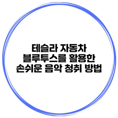 테슬라 자동차 블루투스를 활용한 손쉬운 음악 청취 방법
